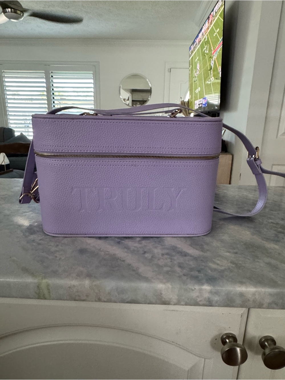 TRULY Lavender Pebble-Textured Crossbody Makeup Case
